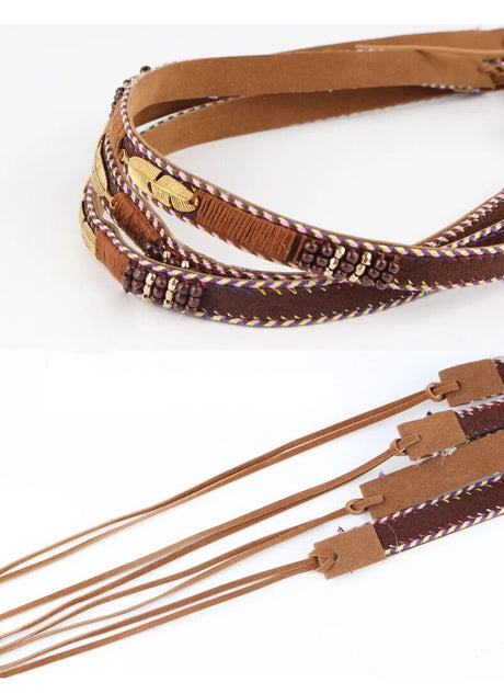 Golden Feather Hat Bands Hand-Wound Hat Belt