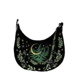 Night Forest Witch Embroidered Shoulder Bag