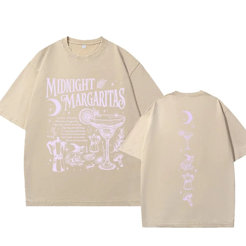 Vintage Washed Midnight Margaritas Cotton T-Shirt Practical Magic Tee