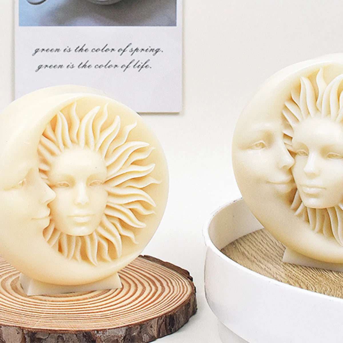 Sun Moon Faces DIY Soap Silicone Mould Candle Making Chocolate Baking Tool