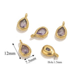 5pcs Stainless Steel Drop Crystal Charms For Jewellery Making DIY Earrings Bracelet