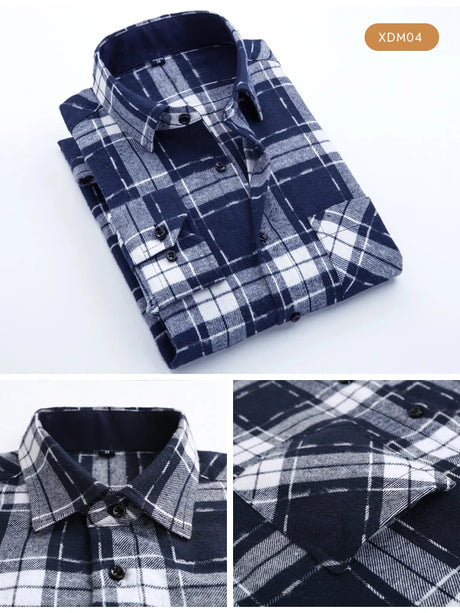 Woodsman Slim-fit Brushed Flannel Plaid Shirts 13 Colours
