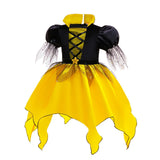 Girls Halloween Cosplay Yellow Witch Costume