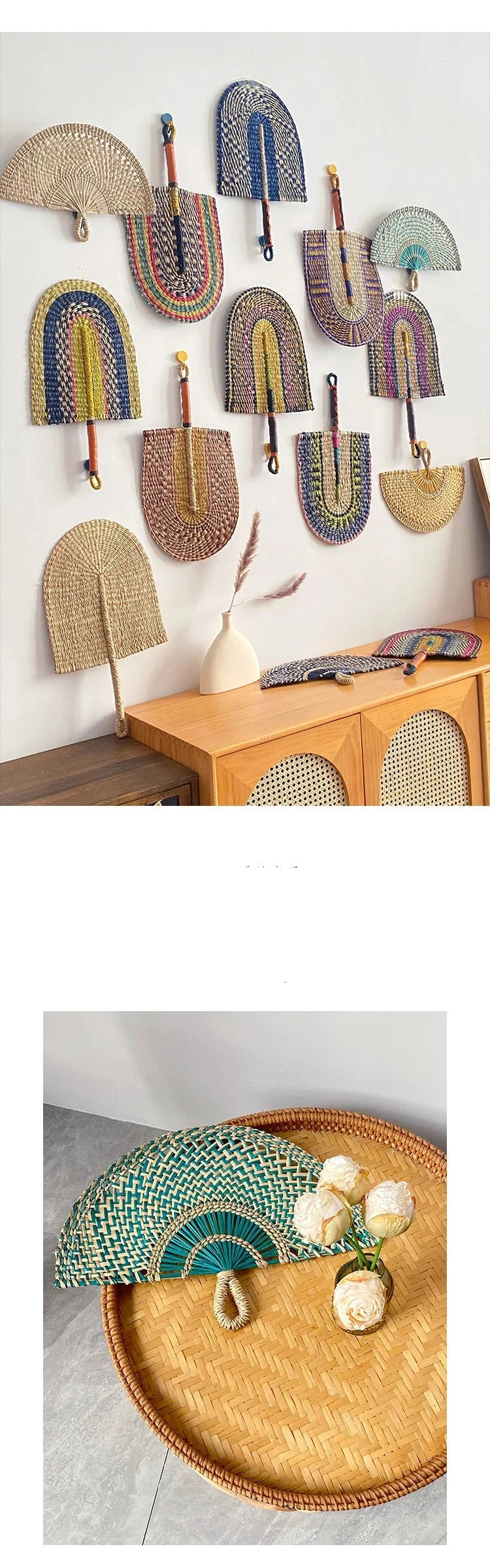 Seagrass Fan African Woven Straw Sea Grass Wall Hanging