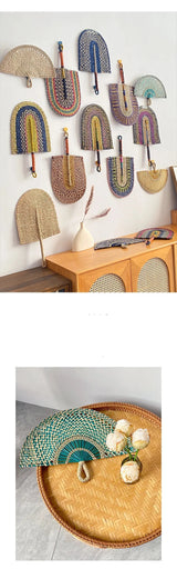 Seagrass Fan African Woven Straw Sea Grass Wall Hanging