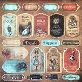 Vintage Alice In Wonderland Theme Scrapbooking Stickers