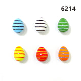 Six Mini Murano Glass Easter Eggs Handmade Oval Glass Decor