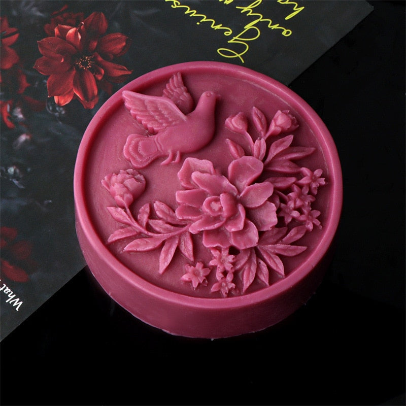 Round Peony Silicone Soap Moulds DIY Candle Resin Chocolate Ice Soap Making Tool