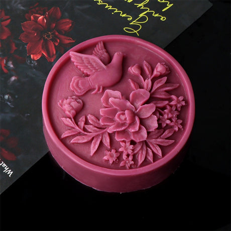 Round Peony Silicone Soap Moulds DIY Candle Resin Chocolate Ice Soap Making Tool