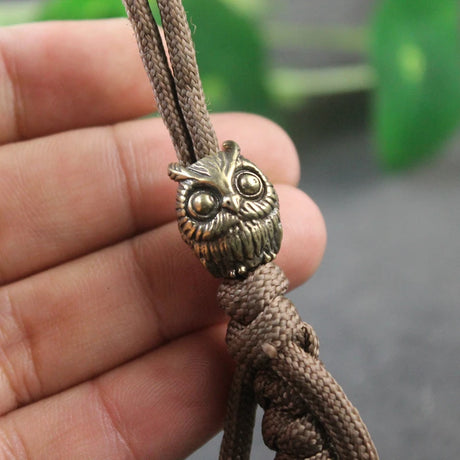 Cute Owl Brass Paracord Beads Lanyard Dreadlock Beard Bead