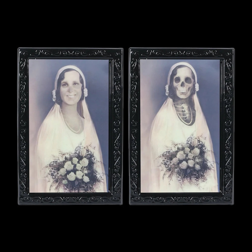 Horror Portraits Changing Face Ghost Halloween Decoration 3D Ghost Picture Frame