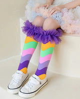 Girls Knee-High Rainbow Fun Socks 3-8T