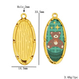 Three Enamel Little Bear Love Charms Stainless Steel Pendants for DIY Bracelets Jewellery Earrings Making