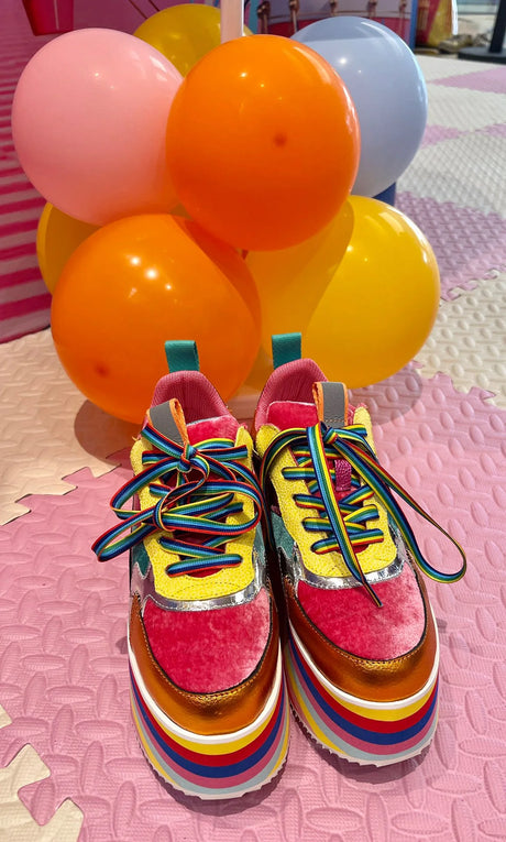 Rosie's Rainbow Sneakers Chunky Platform Shoes