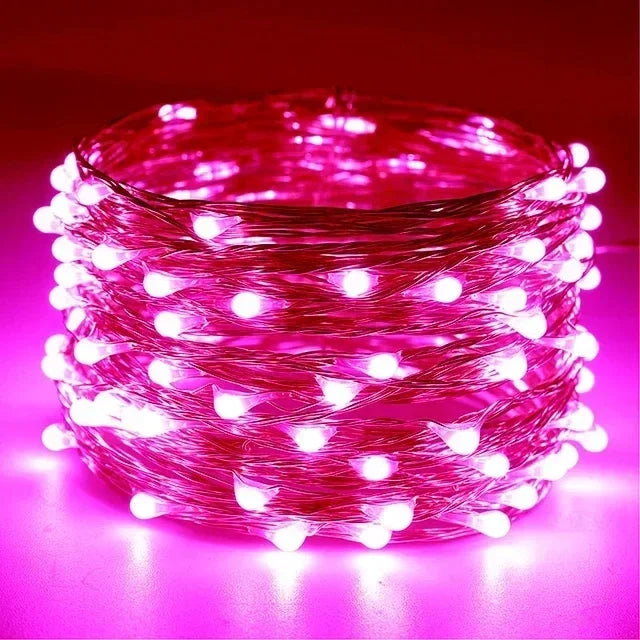 1m-30m Copper Wire LED String Light 8 Colours Fairy Lights Battery Powered