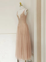 Sylvie's French Lace Embroidered Mesh Evening Dress