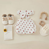 Valentines Day Easter St Patricks Christmas Baby Girls Heart Print Romper with Headband