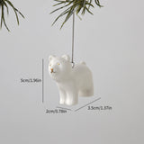 White Ceramic Christmas Tree Ornaments Snowman Reindeer Xmas Hanging Decor