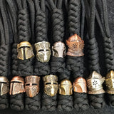 Brass Spartan Warrior Helmet Paracord Beads Lanyard Dreadlock Beard Bead