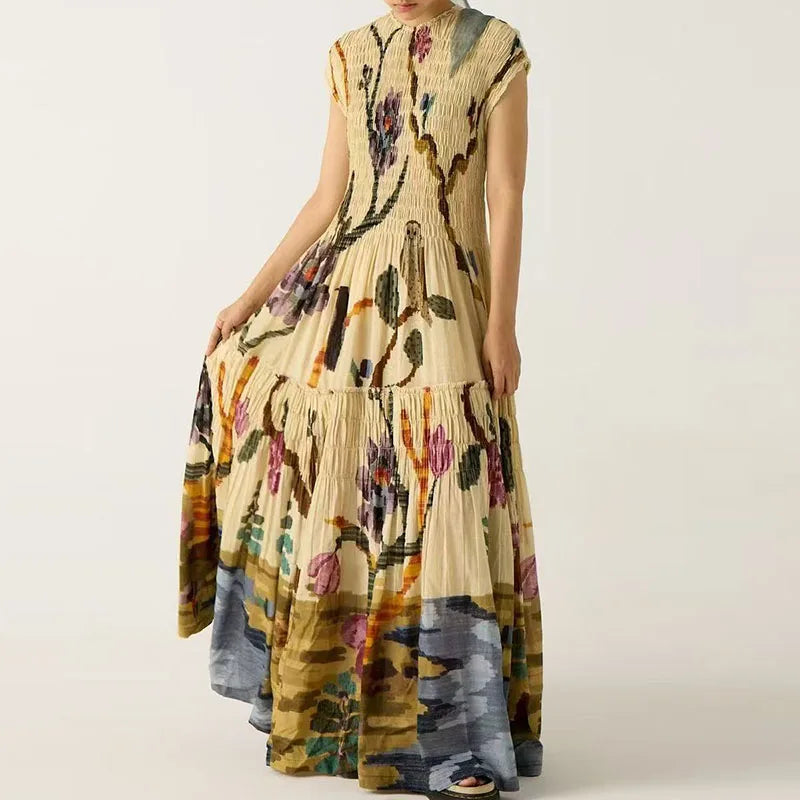 Nimue's Maxi Dress Comfortable Bohemian Art Print