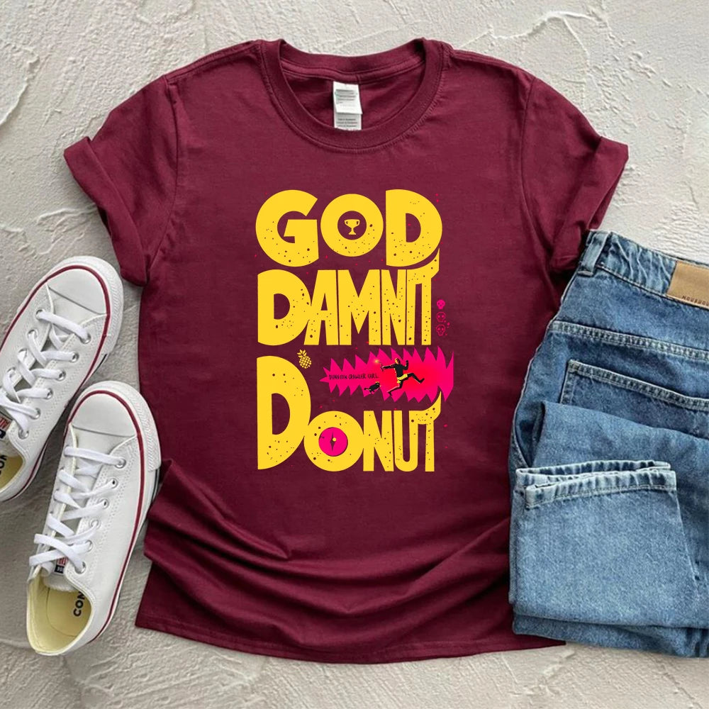 Dungeon Crawler Carl T-Shirt Goddamnit Donut Sci-Fi Book Lover Tee