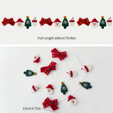 180cm Wool Felt Christmas Garland Handmade Snowman Reindeer Pom Pom Banner for Xmas Tree Wall Mantel Decor