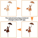 Rusty Metal Mary Poppins Garden Decor