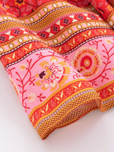 Red Flower Boho Cover Up Kimono