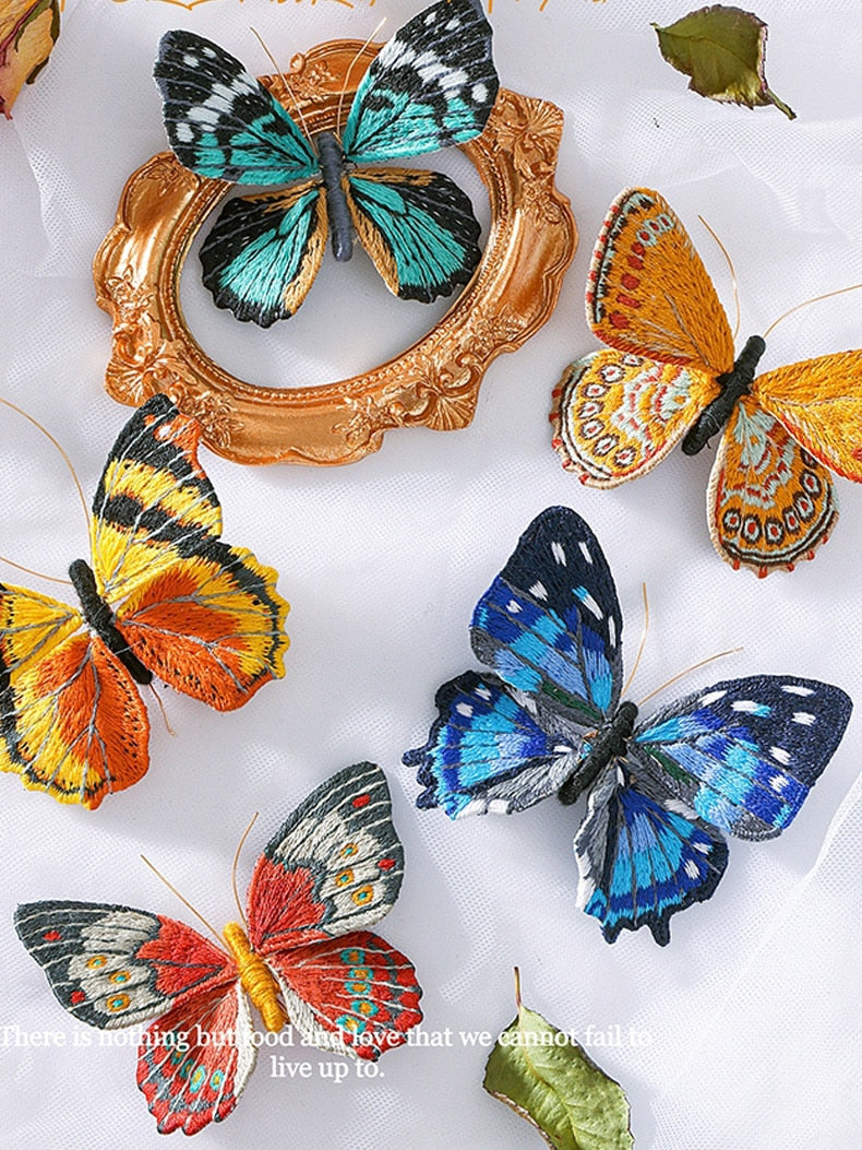 Beginner Butterfly Embroidery Kits With Hoop DIY Brooch Embroidery Kit