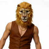 Lion Mask Cosplay Beast White Lion Latex Masks Book Week Halloween Party Costumes Props