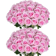 50 Pcs Velvet Roses Artificial Flowers Real Touch Fake Roses Valentine's DIY Wedding Bouquet Home Decor