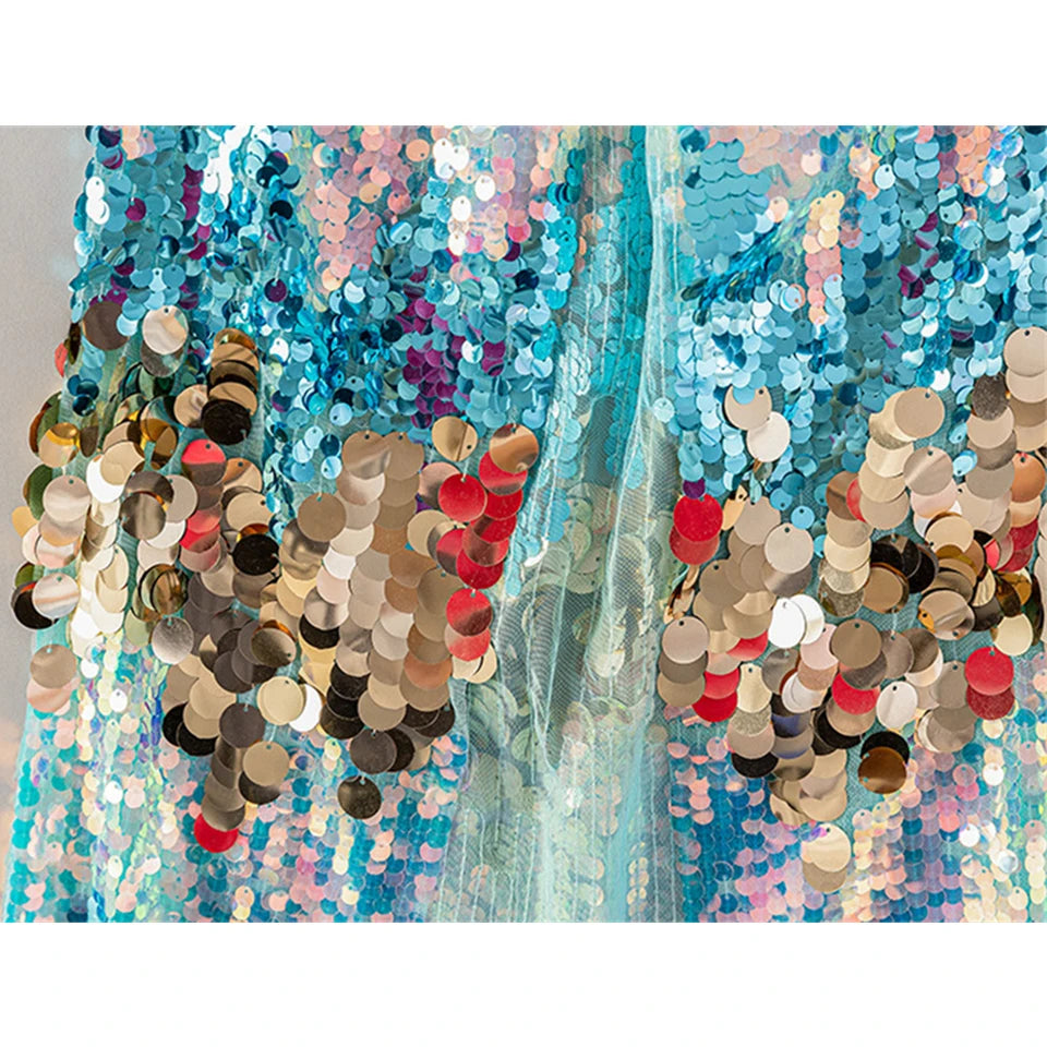 Shiny Rainbow Sequin Cloak Halloween Children's Dress Up Cape