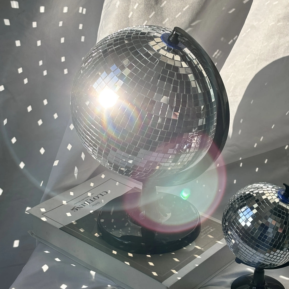 Rotating Mirror Ball Disco Globe Decor