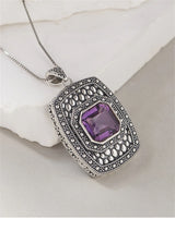 Tiarn's Token S925 Sterling Silver Pendants Tangent Plane Amethyst