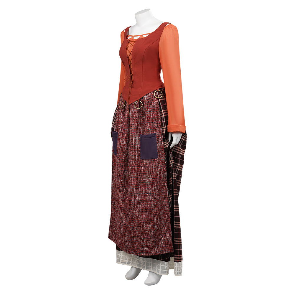 Hocus Pocus Movie Sanderson Sisters Witch Costumes Cosplay Outfits Halloween