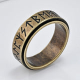 Nordic Viking Runes Spinning Ring Titanium Steel Anxiety Jewellery