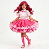Descendants Cosplay Red Pink Chloe Kids Clothes Halloween Book Week Costumes