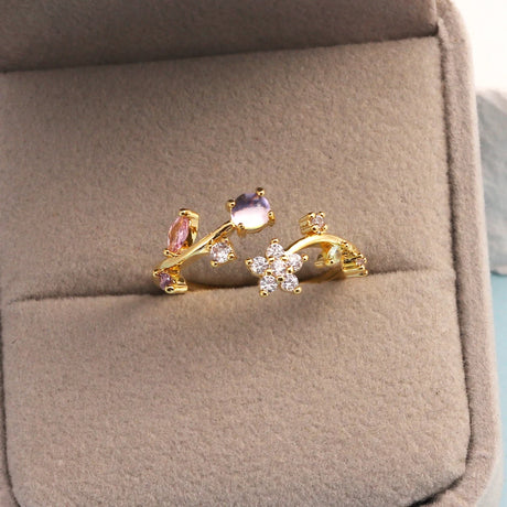 Sweet and Dainty Colourful Zircon Rings Gift Idea
