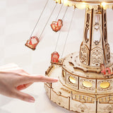Swing Ride Music Box Amusement Park Series DIY 3D Wooden Model Kit Puzzle