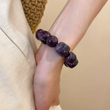 Acrylic Irregular Square Round Beaded Bracelet Vintage Reproduction