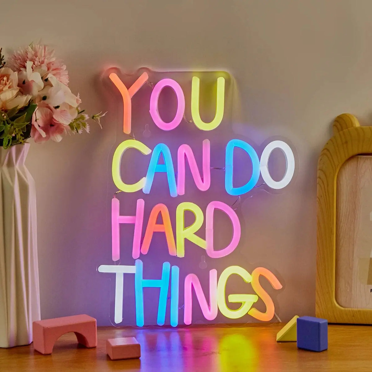 LED Neon You Can Do Hard Things USB Powered Light Signs Decor Lamp