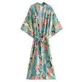 Vintage Boho Lux Crane Kimono Cover Up