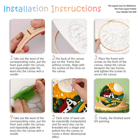 DIY Wool Felting Red Mushrooms Embroidery Kit Needle Wool Crafts