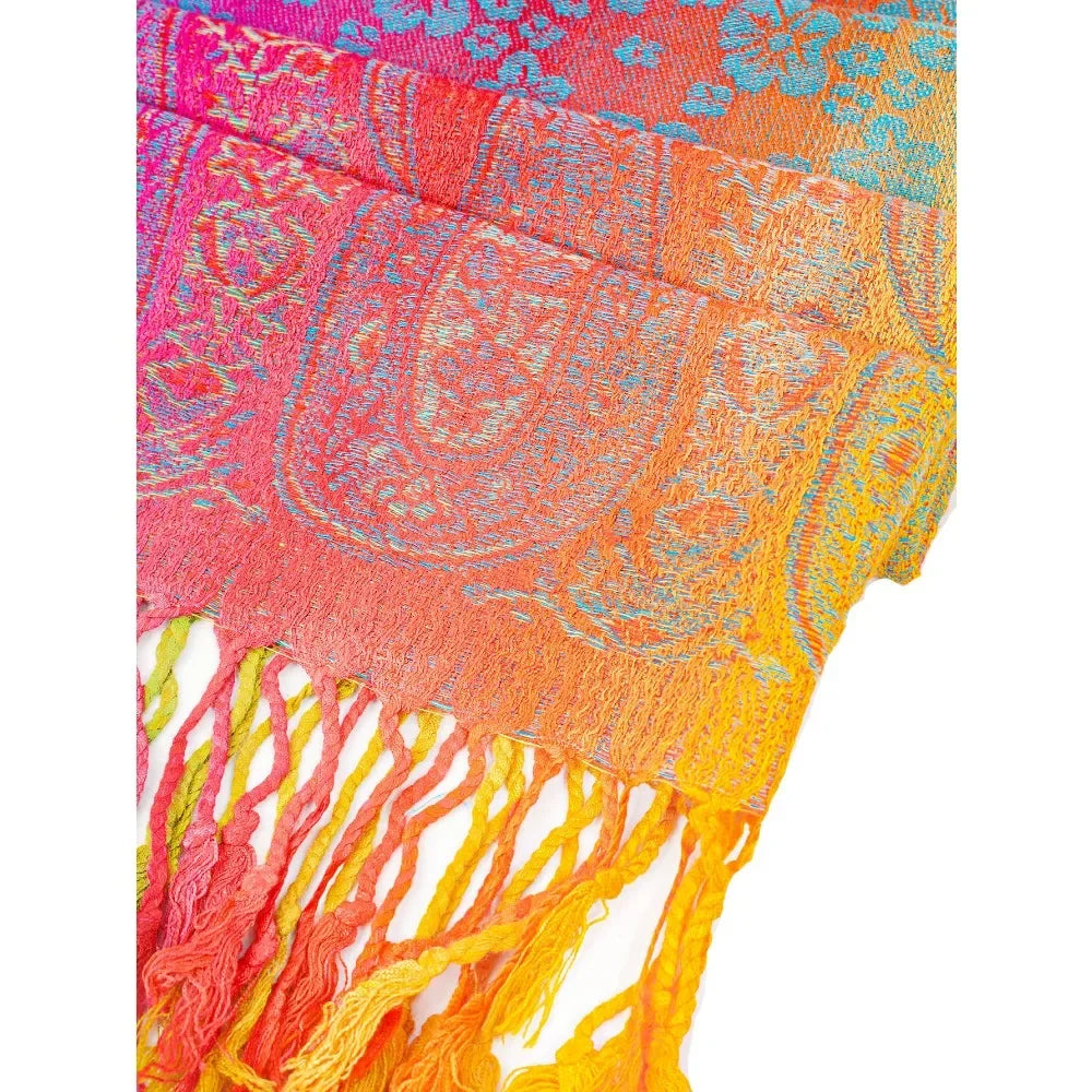 Rainbow Pashmina Scarfs Large Soft Warm Shawl Wrap