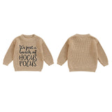 It's Just A Bunch Of Hocus Pocus Kids Baby Girls Boys Knit Sweater Embroidered Pullover 0-3T