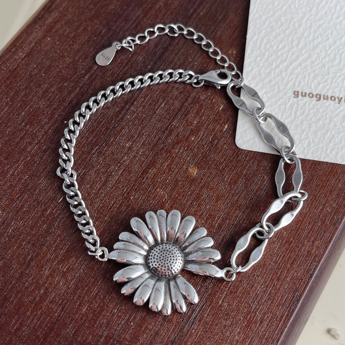 Flower Chain 925 Sterling Silver Metal Bracelets
