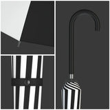Black and White Pagoda Umbrella Striped Parasol