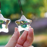 Two Crystal Stars Sun Catchers Window Prisms Hanging Decor