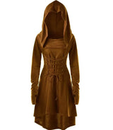 Archer's Goblincore Hooded  Lace Up Tunic Dress