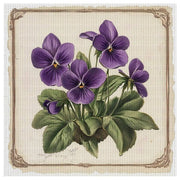 Violet Flowers Stamped Cross Stitch 30x30cm DIY Kit 11CT/14CT